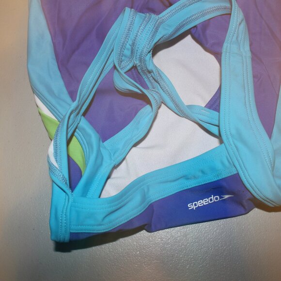 Blue 1 Pcs Speedo Swimsuit Size 10 - Picture 3 of 9